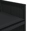 vidaXL Set de comedor de jard&iacute;n 7 pzas y cojines rat&aacute;n sint&eacute;tico negro
