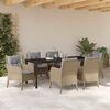 vidaXL Conjunto de Comedor de Jard&iacute;n 7 pcs Beige rat&aacute;n sint&eacute;tico