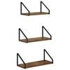 vidaXL Estanter&iacute;as de pared 3 uds. Roble Ahumado 40 x 16 x 15,5 cm