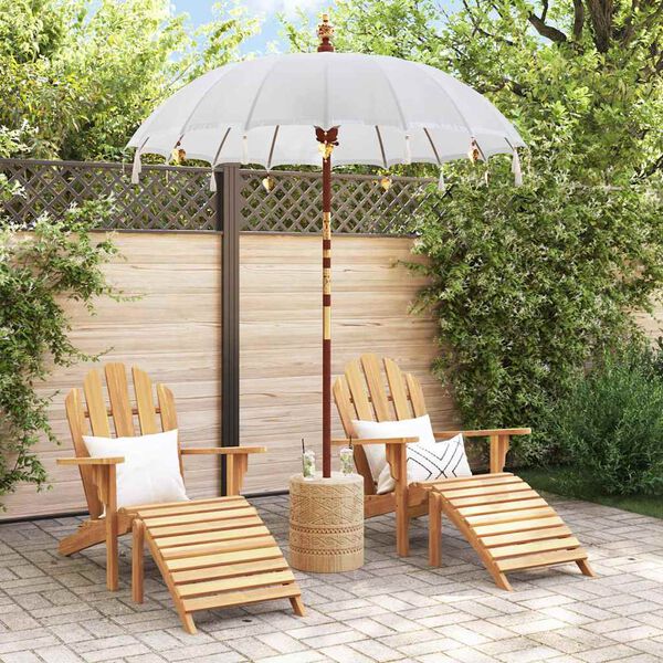 vidaXL Parasol Balinés Crema 185 x 185 x 260 cm Algodón