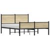 vidaXL Estructura de cama sin colch&oacute;n metal roble Sonoma 140x190 cm