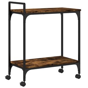 vidaXL Carrito cocina madera ingenier&iacute;a roble ahumado 60,5x31x72,5 cm