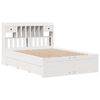 vidaXL Cama con estantería sin colchón madera maciza blanca 160x200 cm
