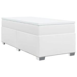 vidaXL Cama box spring con colch&oacute;n cuero sint&eacute;tico blanco 90x190 cm