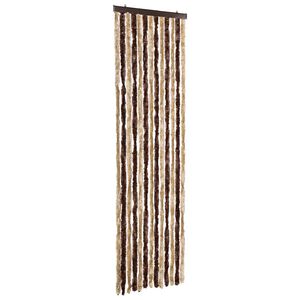 vidaXL Cortina mosquitera de chenilla beige y marr&oacute;n claro 56x185 cm