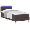 vidaXL Cama Box Spring LED con colch&oacute;n Marr&oacute;n Oscuro 80 x 200 cm tela