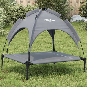 vidaXL Cama para perros con dosel antracita tela oxford y acero