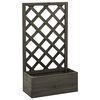 vidaXL Jardinera enrejada de jard&iacute;n madera abeto gris 50x25x90 cm