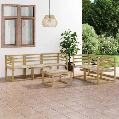 vidaXL Set de muebles de jardín 6 pzas madera de pino impregnada verde