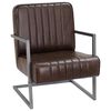 vidaXL Sill&oacute;n voladizo cuero aut&eacute;ntico marr&oacute;n envejecido