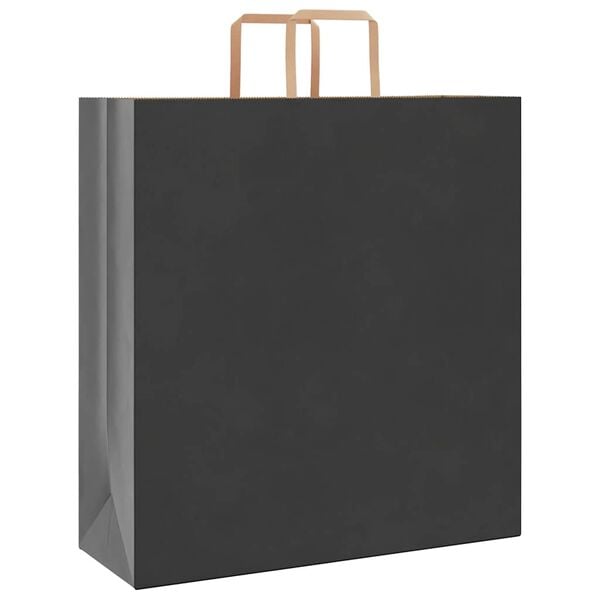 vidaXL Bolsas de papel con asas 250 uds negra 45x17x48 cm