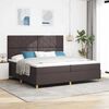 vidaXL Cama Box Spring LED con colch&oacute;n Marr&oacute;n Oscuro 200 x 200 cm tela