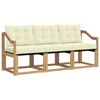 vidaXL Conjunto de sof&aacute;s de exterior 3 uds. Blanco y Crema