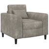 vidaXL Sill&oacute;n Gris Claro Cuero de Suede Sint&eacute;tico