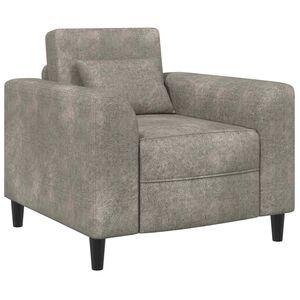 vidaXL Sill&oacute;n Gris Claro Cuero de Suede Sint&eacute;tico