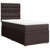 vidaXL Cama box spring con colch&oacute;n tela marr&oacute;n oscuro 90x200 cm