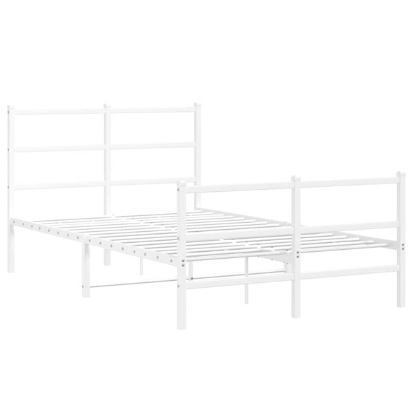 vidaXL Estructura cama sin colchón con estribo metal blanco 120x200 cm