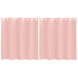 vidaXL Cortinas de gasa con ojales 2 uds rosa 140x140 cm