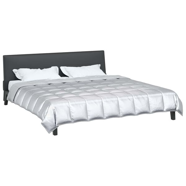 vidaXL Edred&oacute;n de Verano Plateado 200 x 200 cm Sat&eacute;n y Microfibra