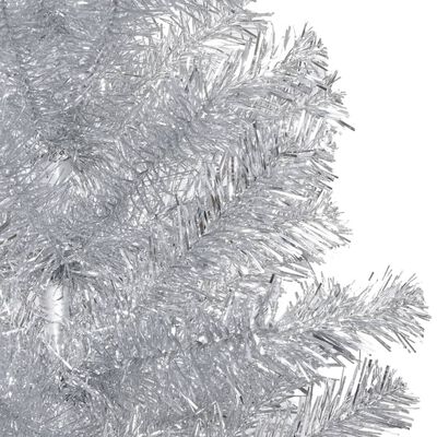 vidaXL Árbol de Navidad artificial con soporte plateado PET 150 cm