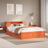 vidaXL Estructura de cama sin colch&oacute;n madera maciza marr&oacute;n 135x190 cm