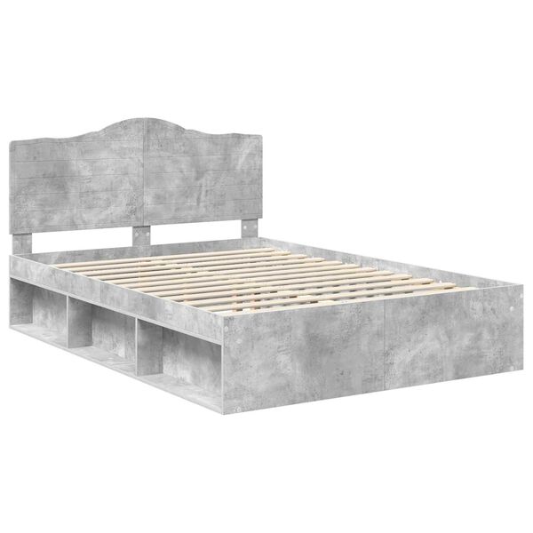 vidaXL Estructura de cama Concreto 160 x 200 cm Madera de pino macizo