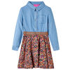 Vestido infantil de manga larga azul marino y vaquero 104