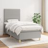 vidaXL Cama box spring con colch&oacute;n tela gris claro 80x200 cm