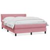 vidaXL Cama box spring con colch&oacute;n terciopelo rosa 160x210 cm