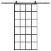vidaXL Puerta corredera con herrajes negro 102x205 cm ESG vidrio