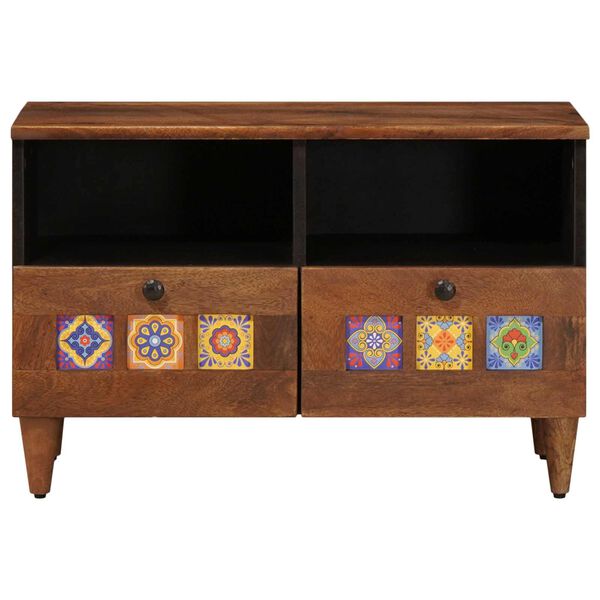 vidaXL Mesa de Caf&eacute; Marr&oacute;n 80 x 54 x 40 cm Madera de mango maciza