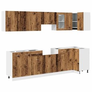 vidaXL Conjunto de armarios de cocina de 11 piezas Lyon madera vieja