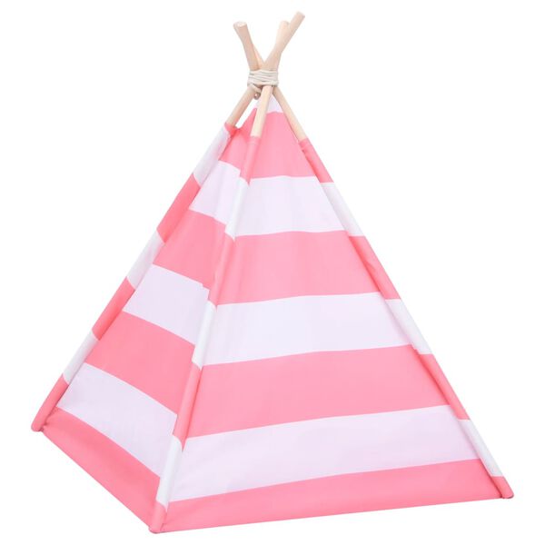 vidaXL Tienda tipi de gato y bolsa piel de melocot&oacute;n rayas 60x60x70 cm