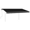 vidaXL Toldo retráctil manual con luz LED gris antracita 4,5x3 m