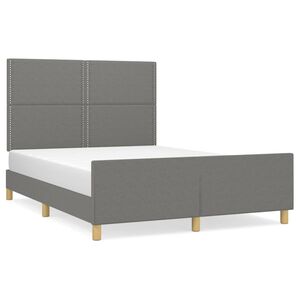 vidaXL Estructura de cama sin colch&oacute;n tela gris oscuro 140x200 cm