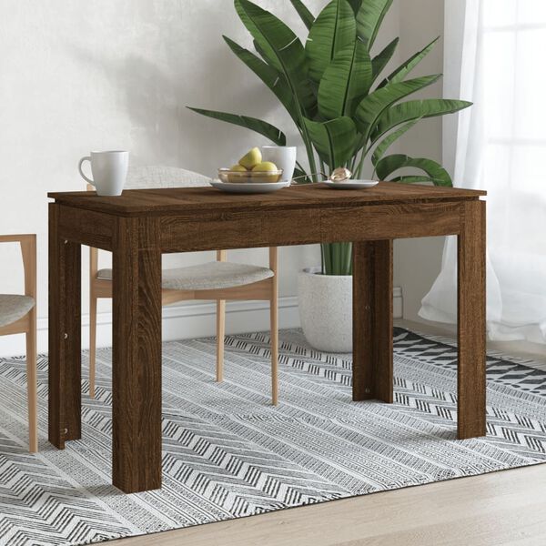 vidaXL Mesa de comedor madera de ingeniería marrón roble 120x60x76 cm