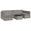 vidaXL Set de muebles de jardín 2 pzas cojines ratán sintético gris
