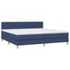 vidaXL Cama box spring con colch&oacute;n tela azul 200x200 cm