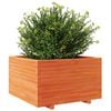 vidaXL Jardinera madera maciza de pino marr&oacute;n cera 80x80x49,5 cm