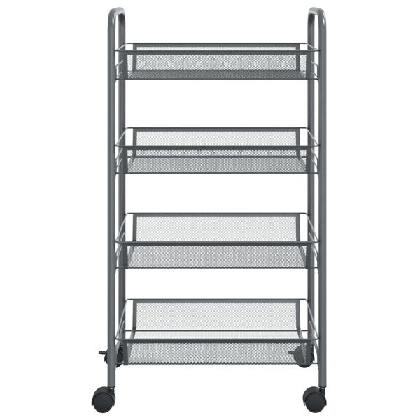 vidaXL Carrito de cocina 4 niveles hierro gris 46x26x85 cm