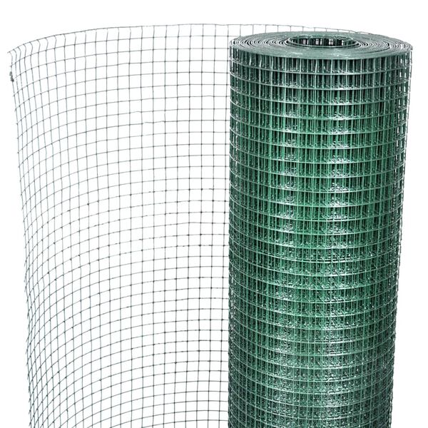 vidaXL Alambrada gallinero galvanizada recubrimiento PVC verde 10x1 m