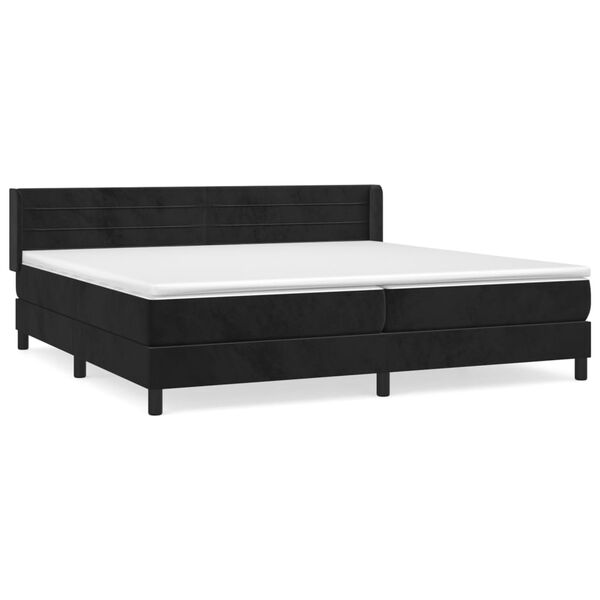 vidaXL Cama box spring con colch&oacute;n terciopelo negro 200x200 cm