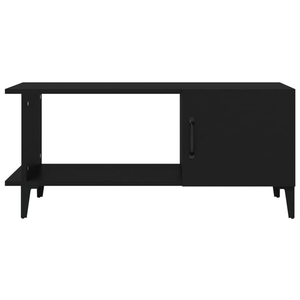 vidaXL Mesa de centro madera contrachapada negro 90x50x40 cm