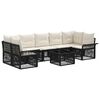 vidaXL Conjunto de sof&aacute;s de jard&iacute;n 8 uds. Negro rat&aacute;n sint&eacute;tico