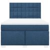 vidaXL Cama box spring con colch&oacute;n tela azul 160x200 cm