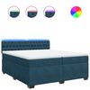 vidaXL Cama box spring con colch&oacute;n terciopelo azul 200x200 cm