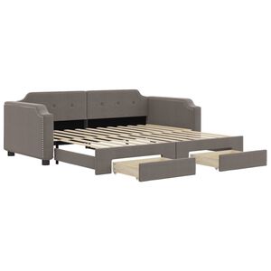 vidaXL Sof&aacute; cama nido con cajones tela gris taupe 80x200 cm