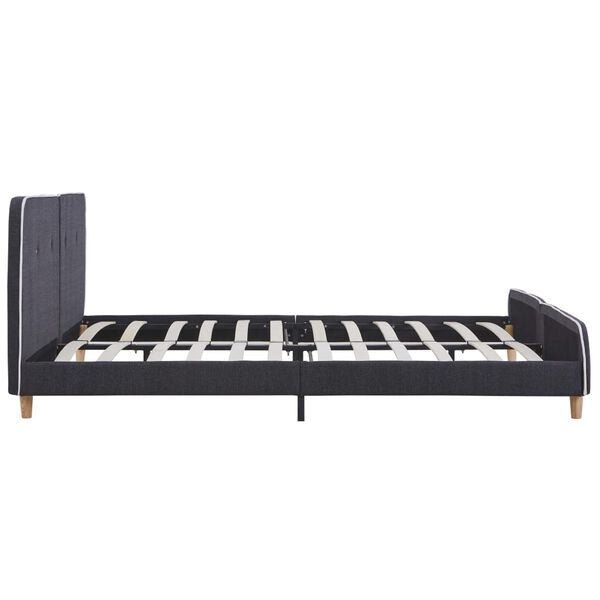 vidaXL Estructura de cama sin colchón tela gris oscuro 150x200 cm
