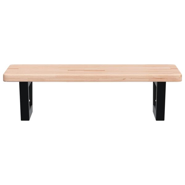 vidaXL Estante de lavabo de pared de acero y madera maciza de roble