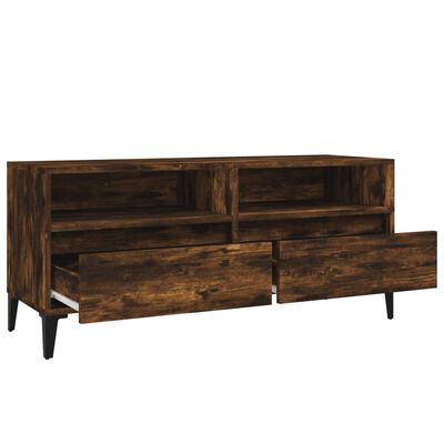vidaXL Mueble de TV madera contrachapada roble ahumado 100x34,5x44,5cm